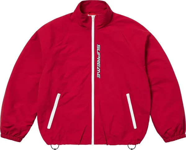 Supreme Contrast Zip Track Jacket - Red (front)