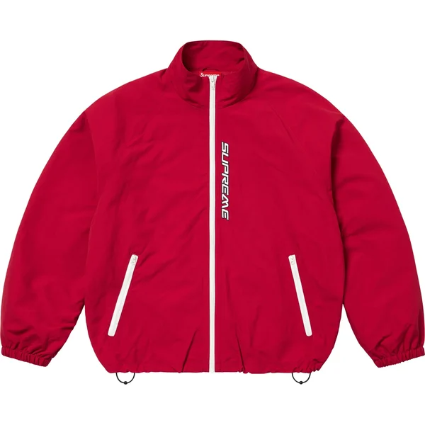 Supreme Contrast Zip Track Jacket - Red (front)