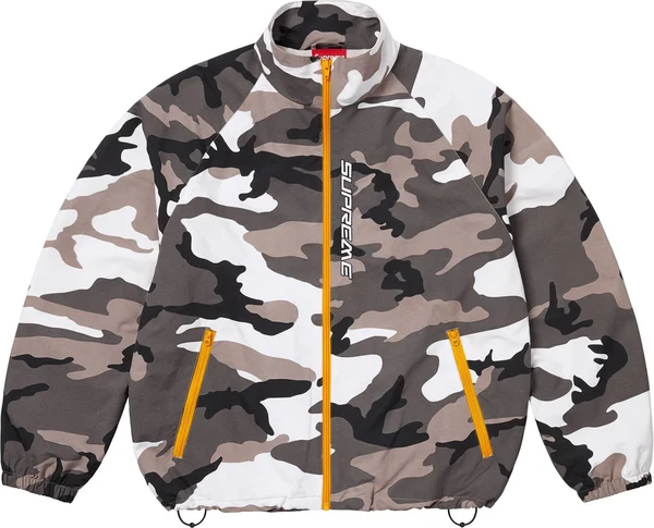Supreme Contrast Zip Track Jacket - Snow Camo (front)