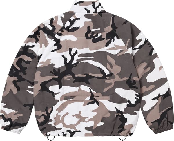 Supreme Contrast Zip Track Jacket - Snow Camo (front)