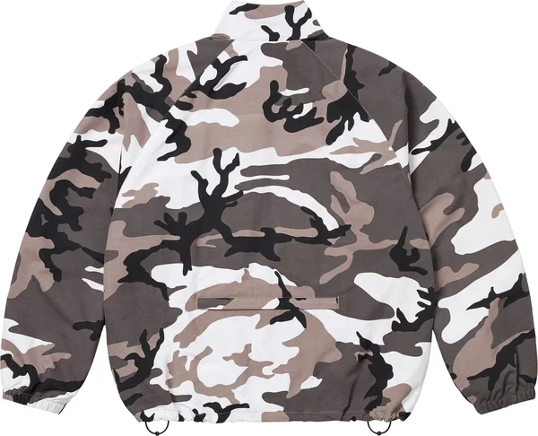 Supreme Contrast Zip Track Jacket - Snow Camo (front)