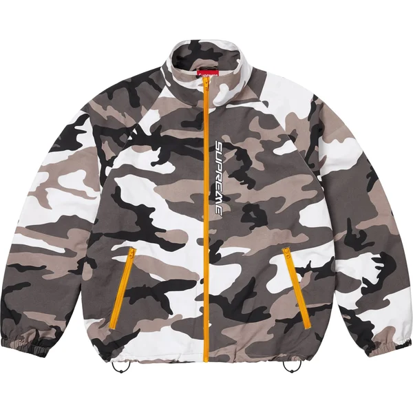 Supreme Contrast Zip Track Jacket - Snow Camo (front)