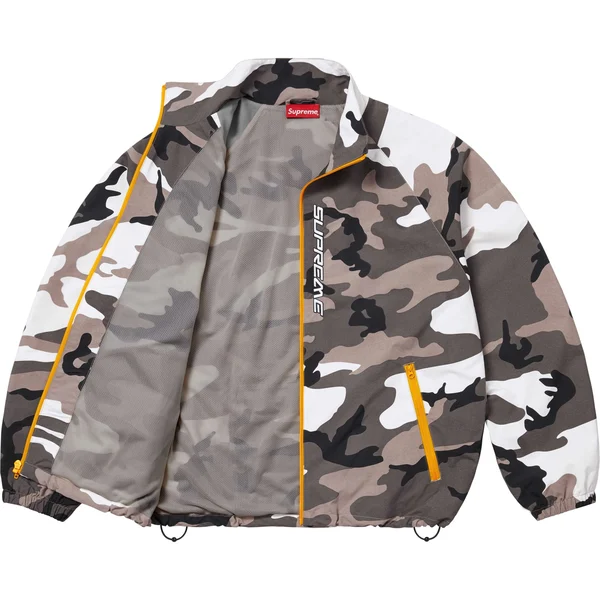 Supreme Contrast Zip Track Jacket - Snow Camo (front)