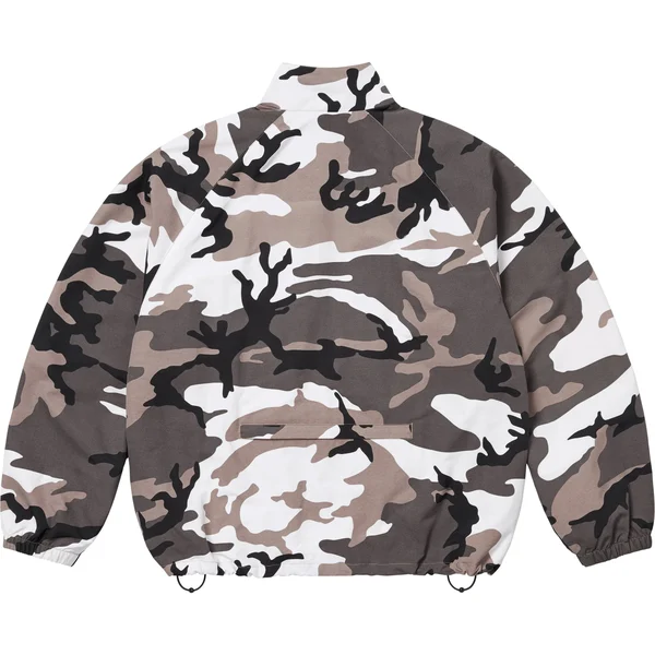 Supreme Contrast Zip Track Jacket - Snow Camo (front)