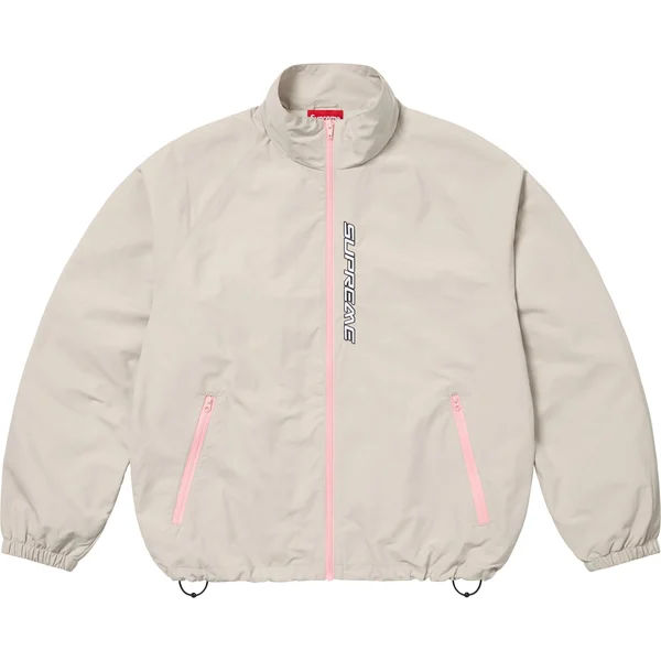 Supreme Contrast Zip Track Jacket - Tan (front)