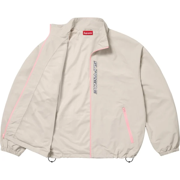 Supreme Contrast Zip Track Jacket - Tan (front)