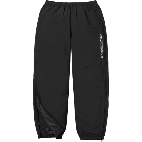 Supreme Contrast Zip Warm Up Pant - Black (front)