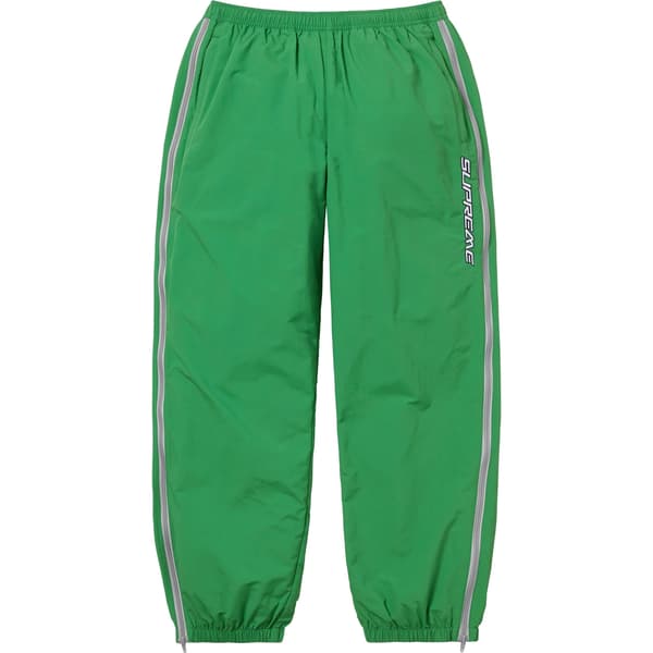 Supreme Contrast Zip Warm Up Pant - Green (front)