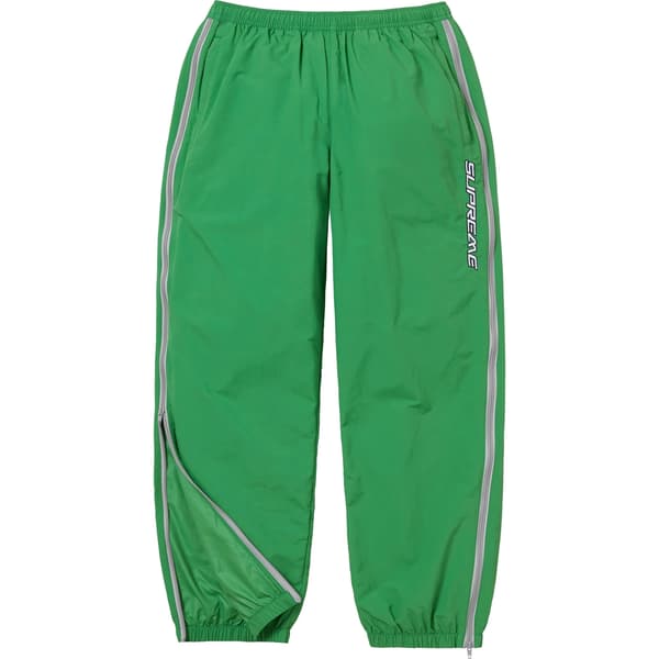 Supreme Contrast Zip Warm Up Pant - Green (front)