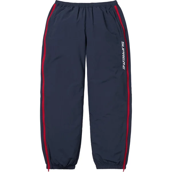 Supreme Contrast Zip Warm Up Pant - Navy (front)
