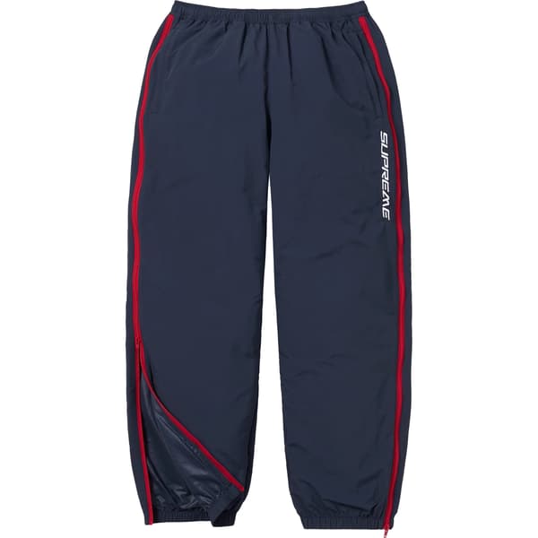 Supreme Contrast Zip Warm Up Pant - Navy (front)