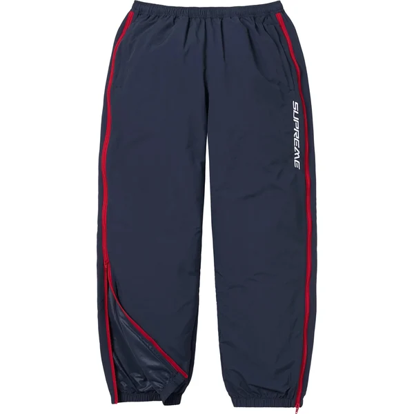 Supreme Contrast Zip Warm Up Pant - Navy (front)
