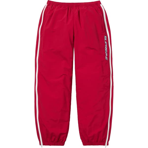 Supreme Contrast Zip Warm Up Pant - Red (front)