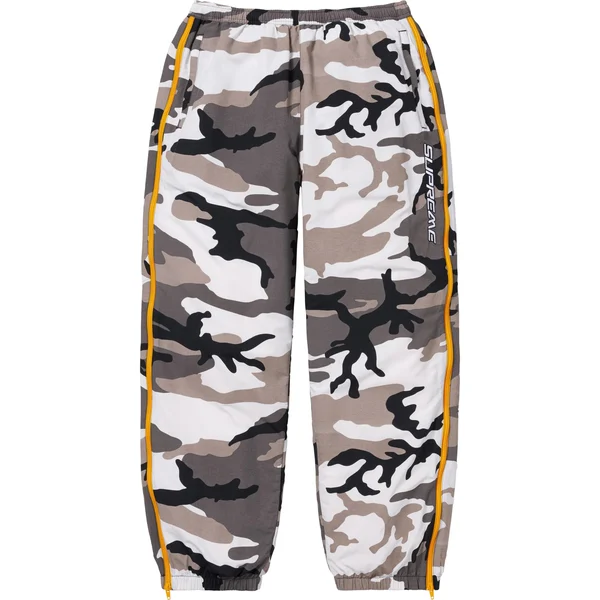 Supreme Contrast Zip Warm Up Pant - Snow Camo (front)