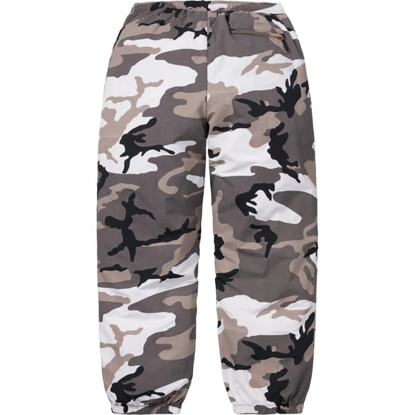 Supreme Contrast Zip Warm Up Pant - Snow Camo (front)
