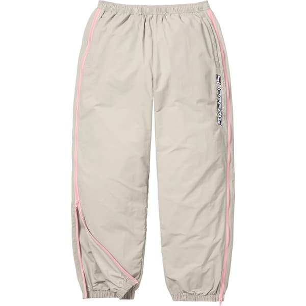 Supreme Contrast Zip Warm Up Pant - Tan (front)
