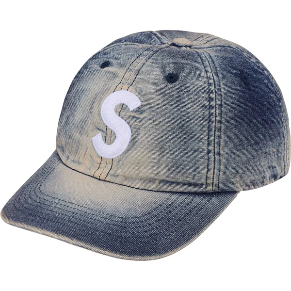 Supreme Cordura Denim S Logo 6-Panel - Bleached Indigo (front)