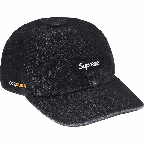 Supreme Cordura Denim Small Box 6-Panel - Black (front)