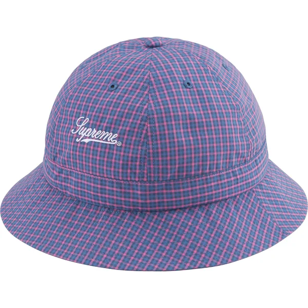 Supreme Cordura Plaid Bell Hat - Blue (front)