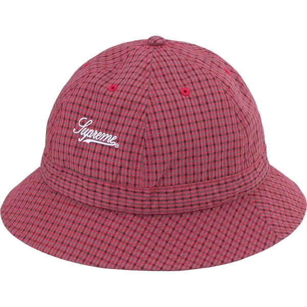Supreme Cordura Plaid Bell Hat - Red (front)