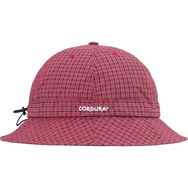 Supreme Cordura Plaid Bell Hat - Red (front)