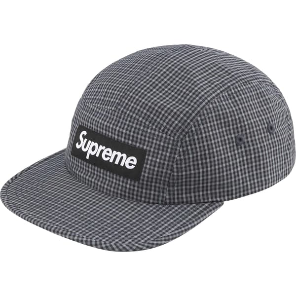 Supreme Cordura Plaid Camp Cap - Black (front)