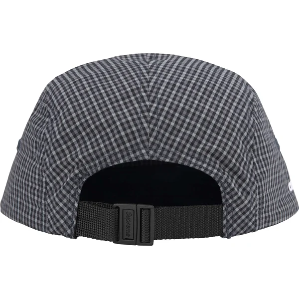 Supreme Cordura Plaid Camp Cap - Black (front)