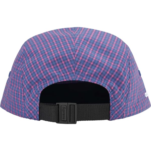 Supreme Cordura Plaid Camp Cap - Blue (front)