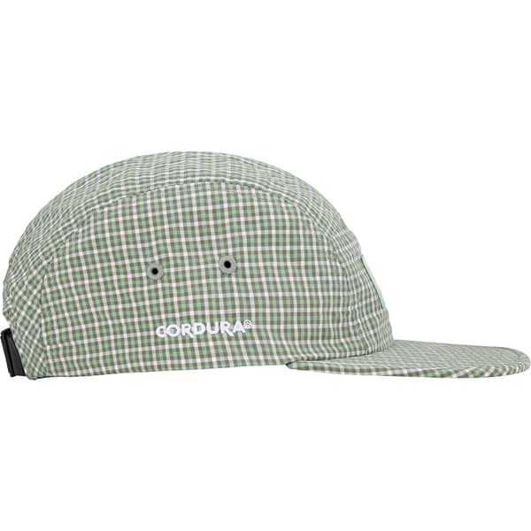 Supreme Cordura Plaid Camp Cap - Olive (front)