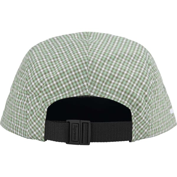 Supreme Cordura Plaid Camp Cap - Olive (front)