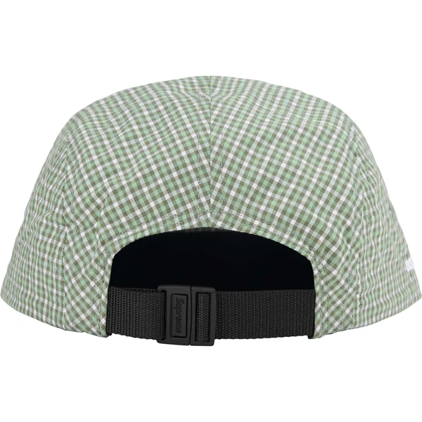 Supreme Cordura Plaid Camp Cap - Olive (front)