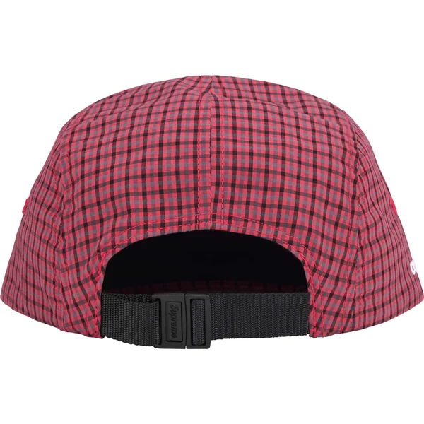 Supreme Cordura Plaid Camp Cap - Red (front)