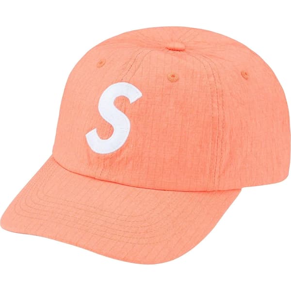 Supreme Cordura Ripstop S Logo 6-Panel - Coral (front)