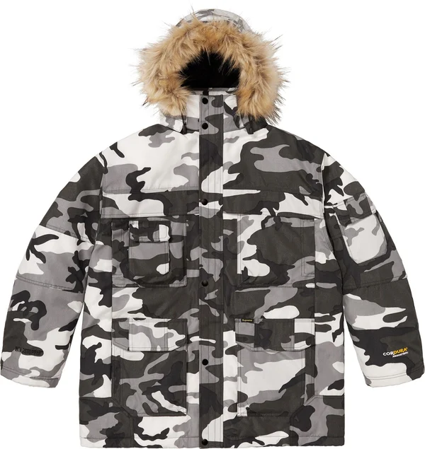Supreme Cordura Snorkel Coat - Snow Camo (front)