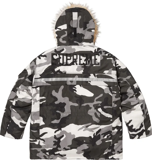Supreme Cordura Snorkel Coat - Snow Camo (front)