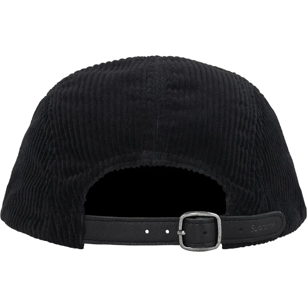 Supreme Corduroy Camp Cap - Black (front)