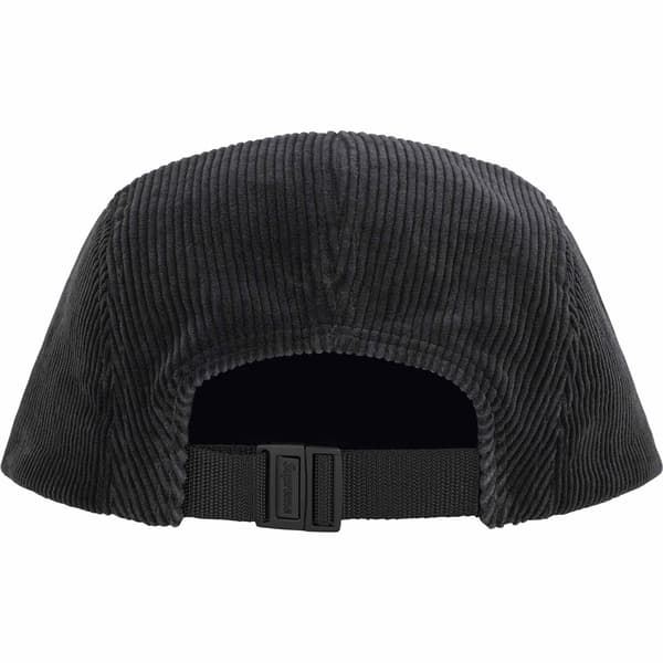 Supreme Corduroy Camp Cap - Black (front)