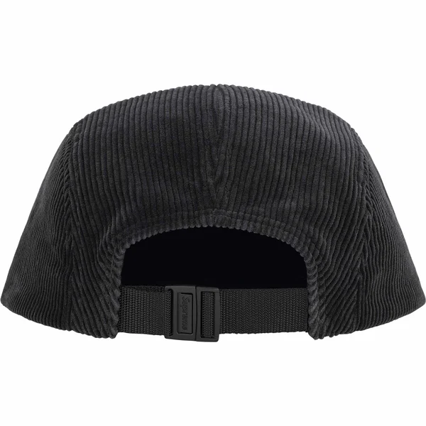 Supreme Corduroy Camp Cap - Black (front)