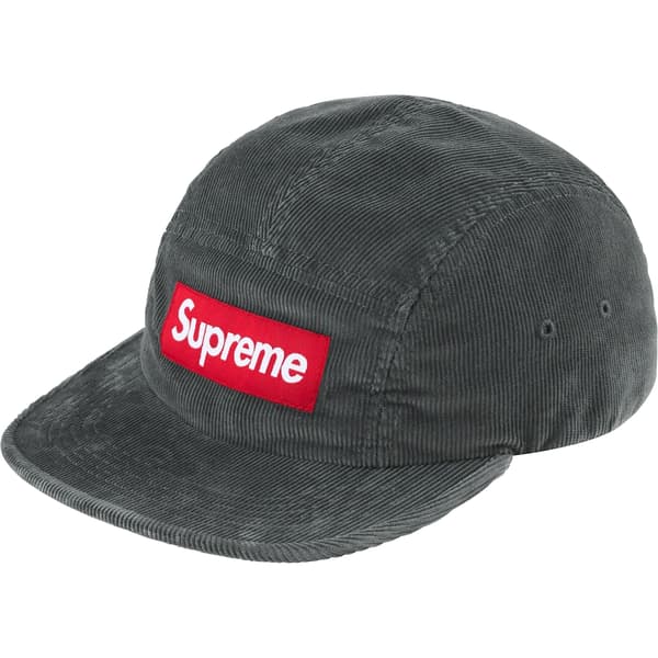 Supreme Corduroy Camp Cap - Grey (front)