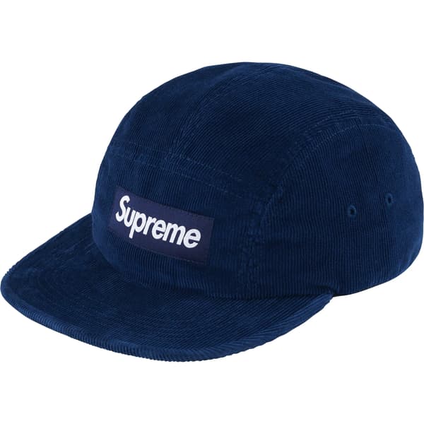 Supreme Corduroy Camp Cap - Navy (front)