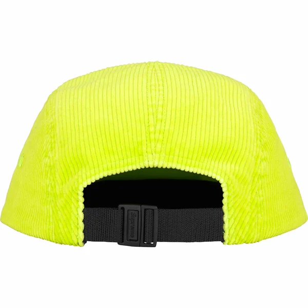 Supreme Corduroy Camp Cap - Neon Yellow (front)
