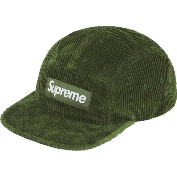 Supreme Corduroy Camp Cap - Olive (front)
