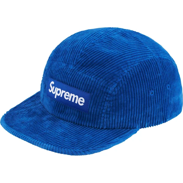Supreme Corduroy Camp Cap - Royal (front)