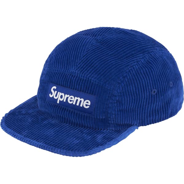 Supreme Corduroy Camp Cap - Royal (front)
