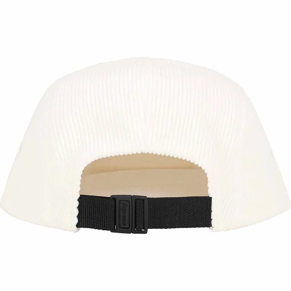Supreme Corduroy Camp Cap - White (front)