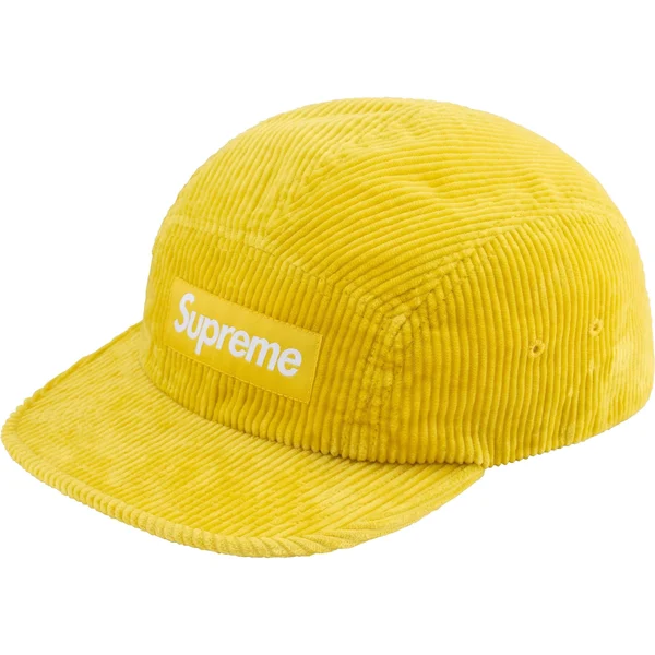 Supreme Corduroy Camp Cap - Yellow (front)