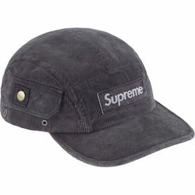 Supreme Corduroy Pocket Camp Cap Black