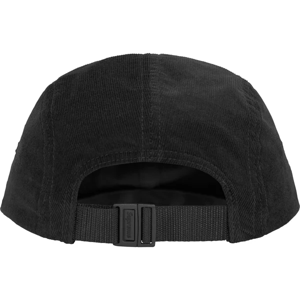 Supreme Corduroy Pocket Camp Cap - Black (front)
