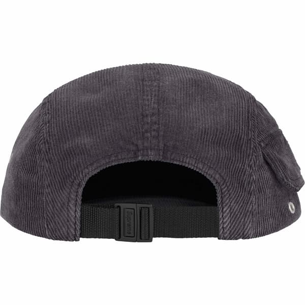 Supreme Corduroy Pocket Camp Cap - Black (front)