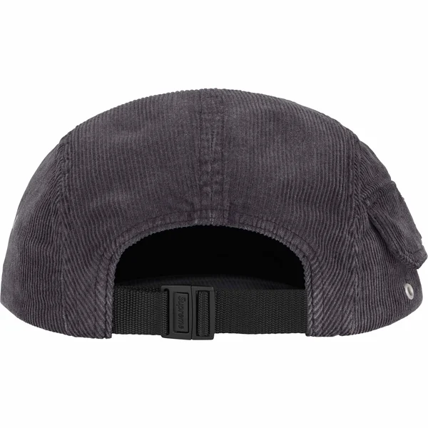 Supreme Corduroy Pocket Camp Cap - Black (front)